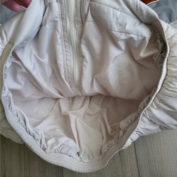 Roolee Dres Puffer Cream Colorblock Mock Neck Full Zip Jacket Women Sz M/L - Picture 8 of 13